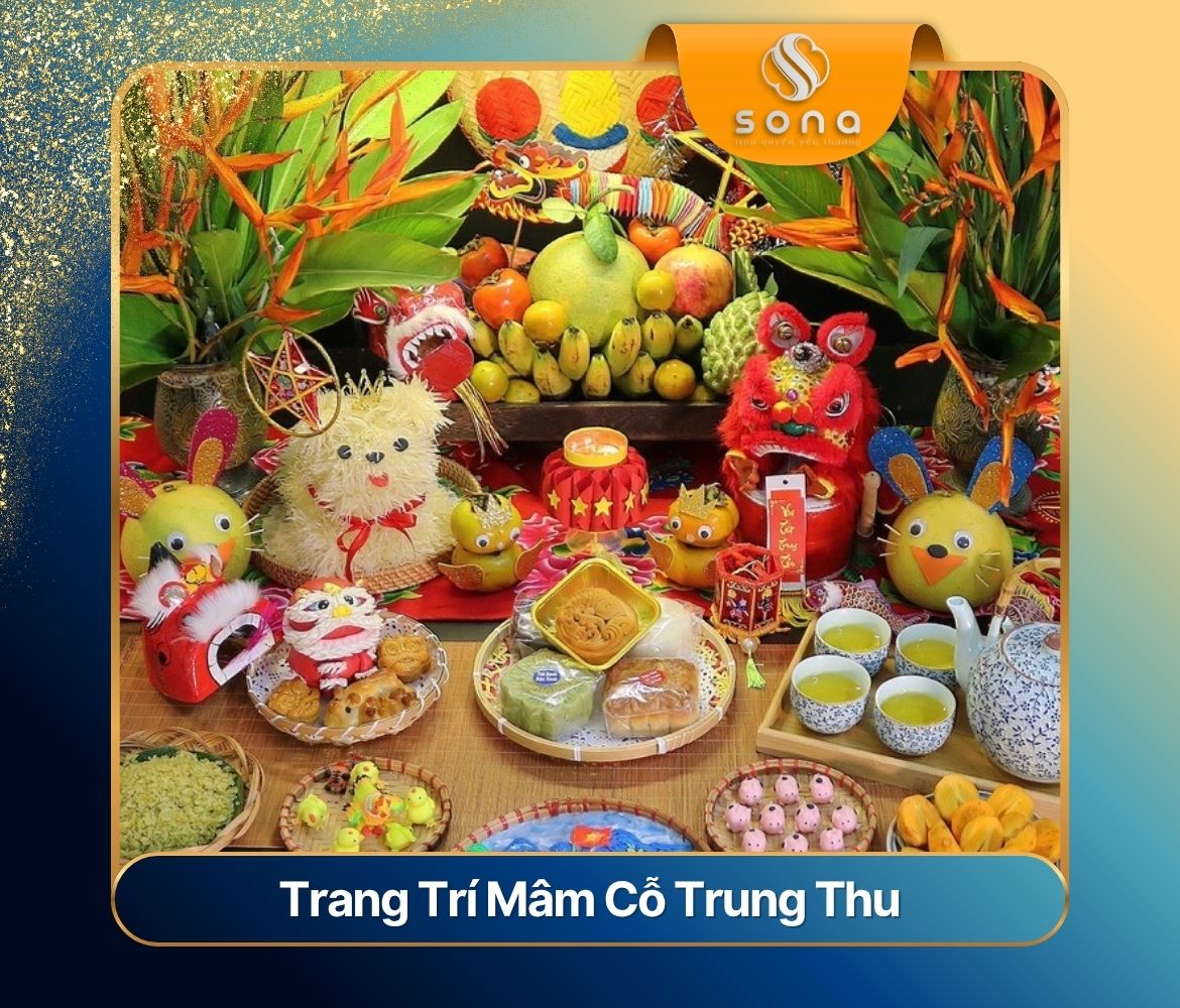 Trang trí mâm cổ Trung Thu