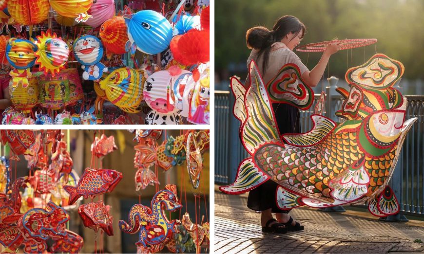 Đèn Trung thu có nhiều mẫu mã đa dạng kích thước