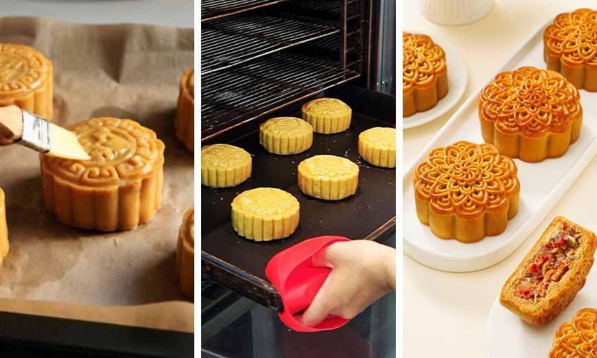Quy trình nướng bánh Trung thu để tránh bánh bị khô hoặc nứt
