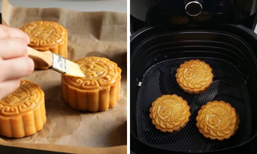 Quy trình nướng bánh Trung thu bằng nồi chiên không dầu