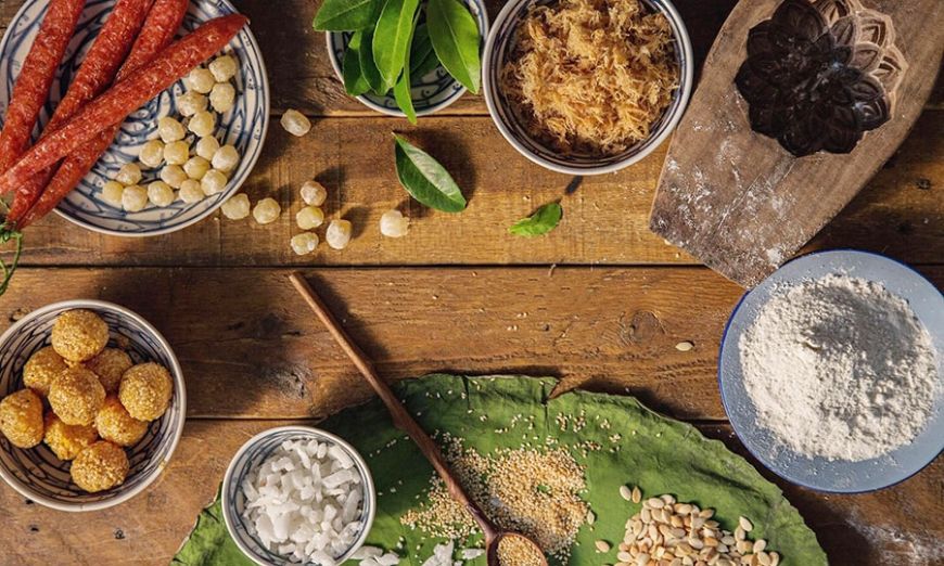 Những nguyên liệu làm bánh trung thu thập cẩm