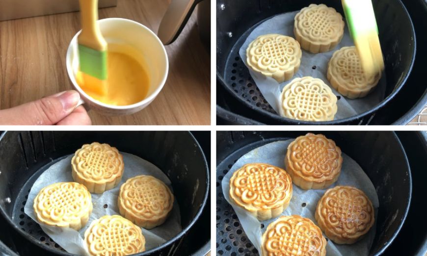 Các bước nướng bánh Trung thu bằng nồi chiên không dầu tại nhà